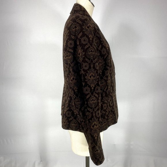 Willi Smith Brown Corduroy Two-Button Blazer Sz 14 - Picture 4 of 11